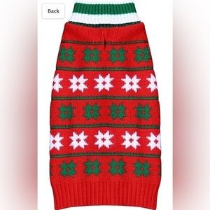 Dog sweater for winter or cold weather, stars and Christmas design, like new